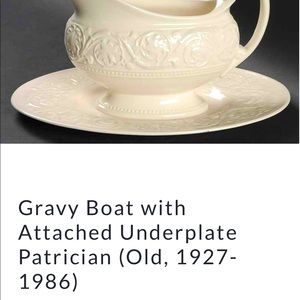 Wedgwood Patrician Plain Gravy Boat & Under plate